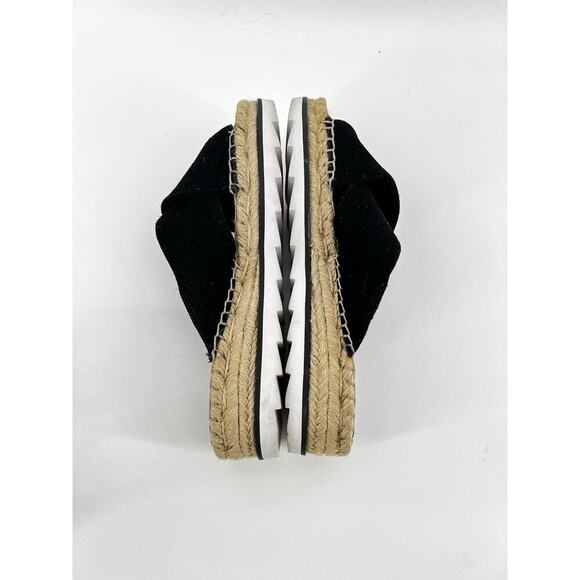 Marc Fisher LTD Black Suede Espadrille Platform Slide Sandals 6.5M - Picture 5 of 6